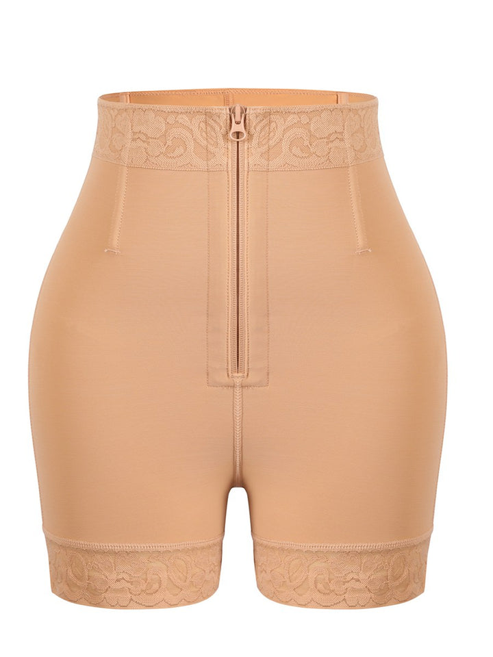 High Waist Front Zipper Butt Lifter Shorts