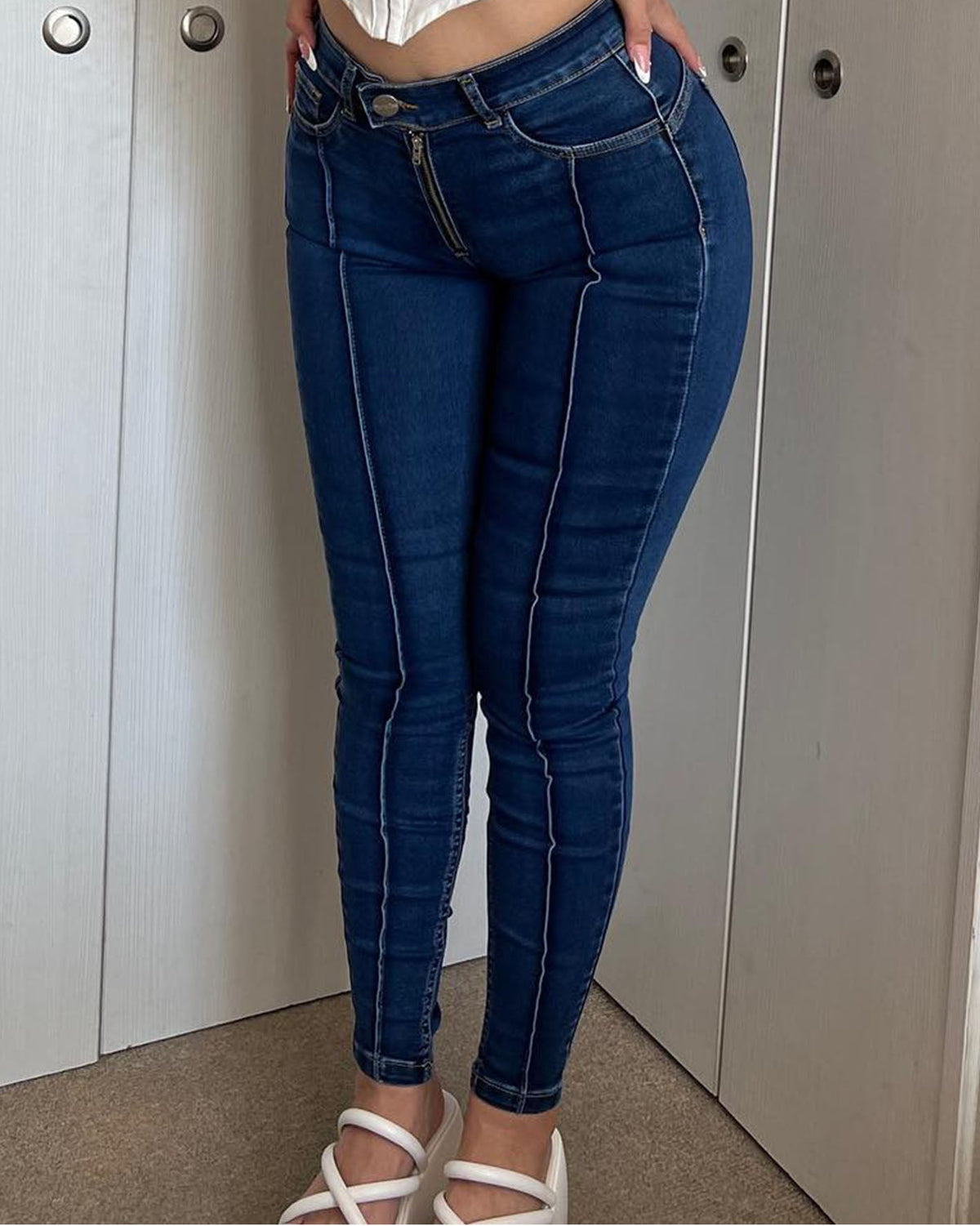 Zipper Skinny Jeans (Pre-Sale)
