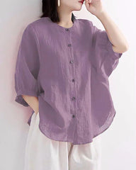 Lantern Sleeve Retro Loose Shirt