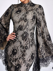 Long Sleeve Lace Evening Dress