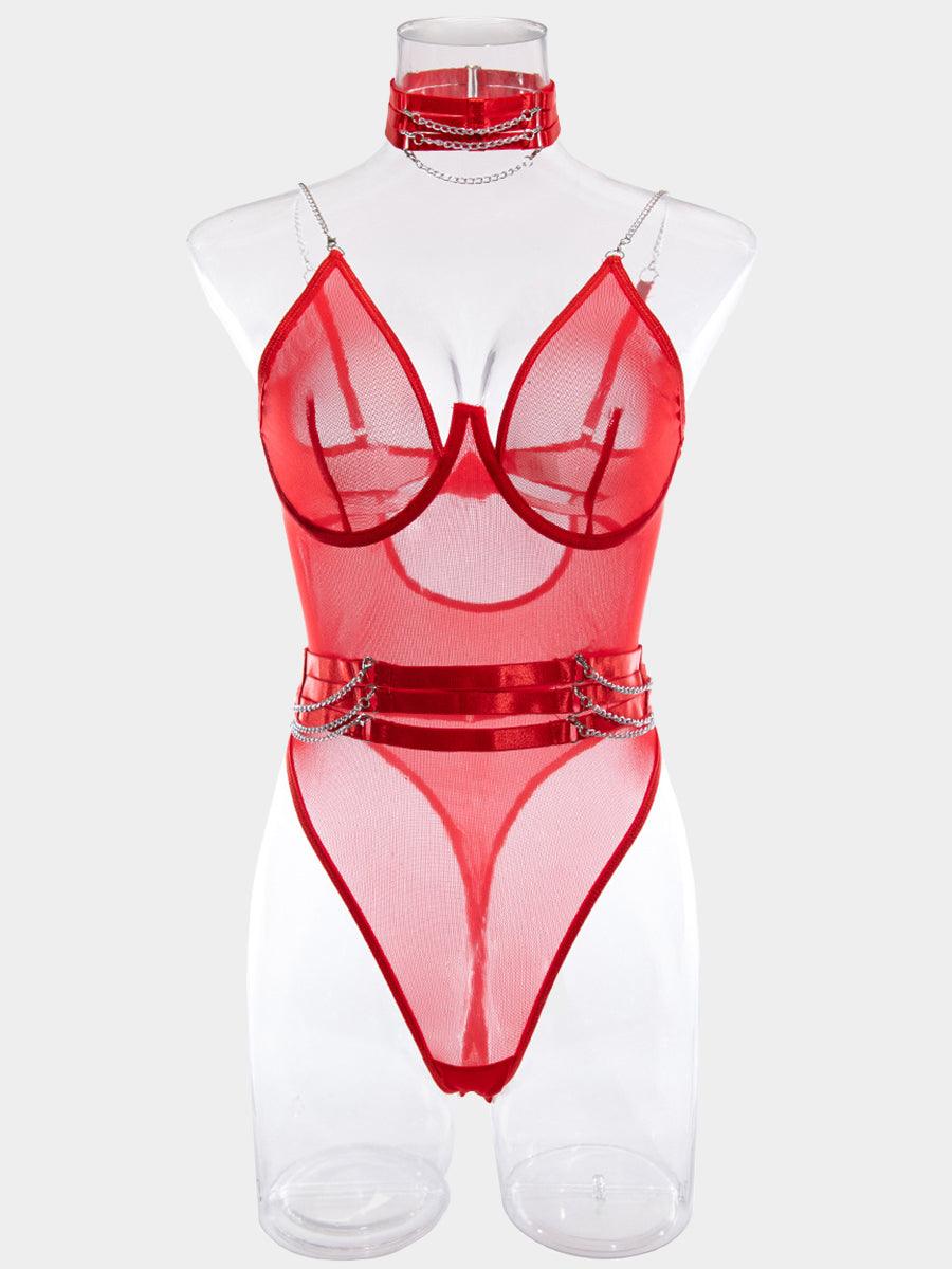Sexy See Through Chain Teddy