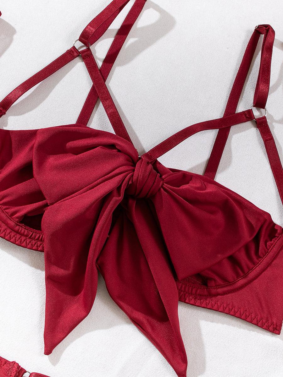 Sexy Garter Hollow Sexy Lingerie Four-piece Set