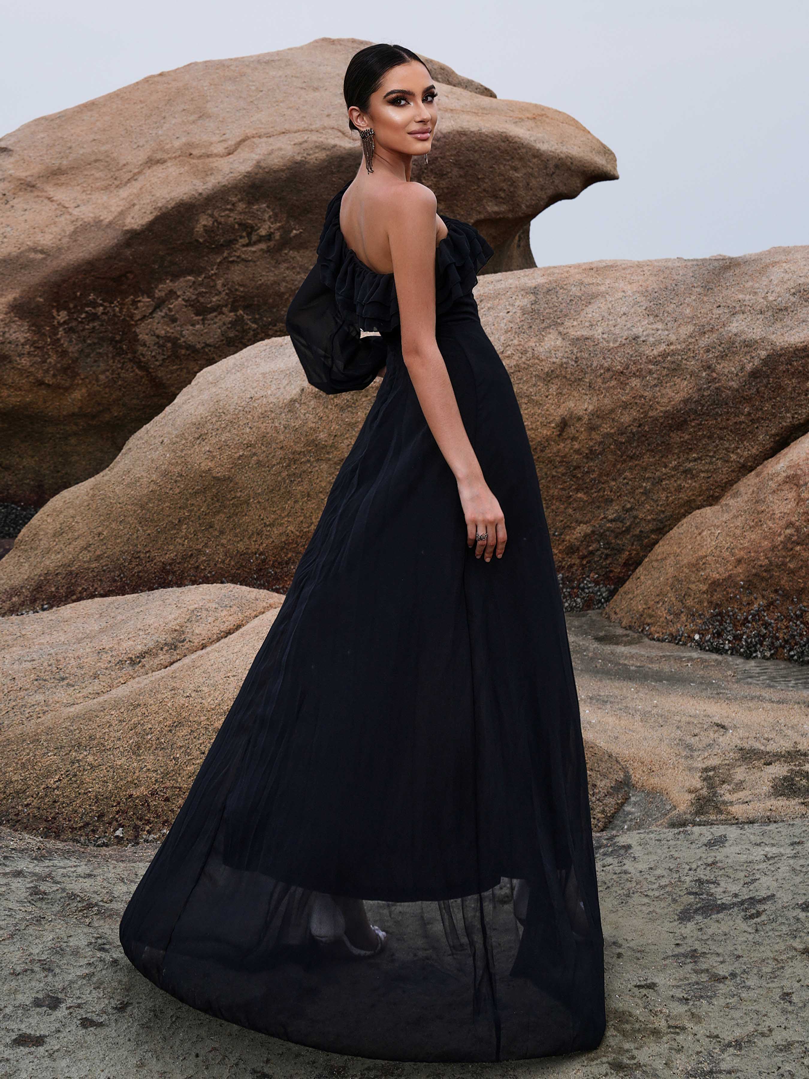 Chiffon Ruffled Vacation Dress