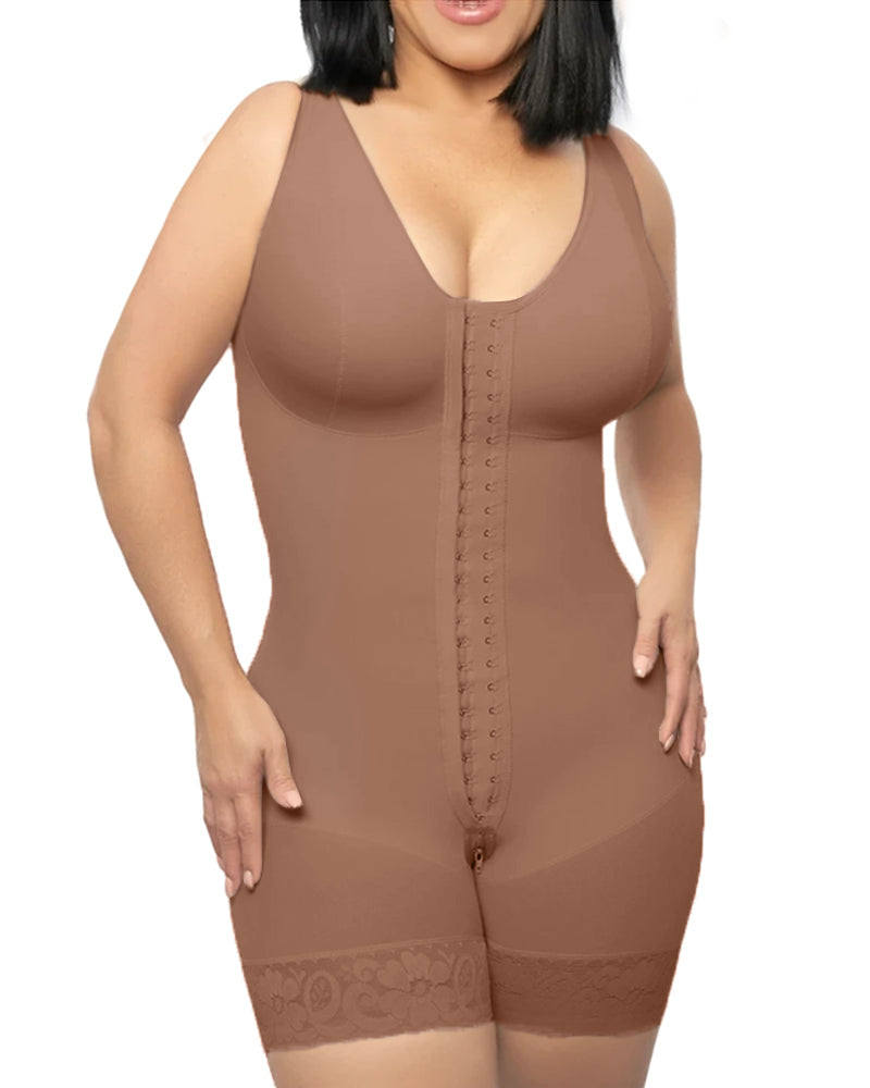 Compression Control Abdomen Buttoned Fitness Bodysuit