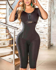 Tummy Control Breast Support Side Zipper Full Body Shapewear