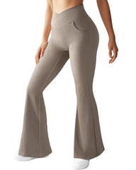 High-waisted Crossover Micro Flare Pants