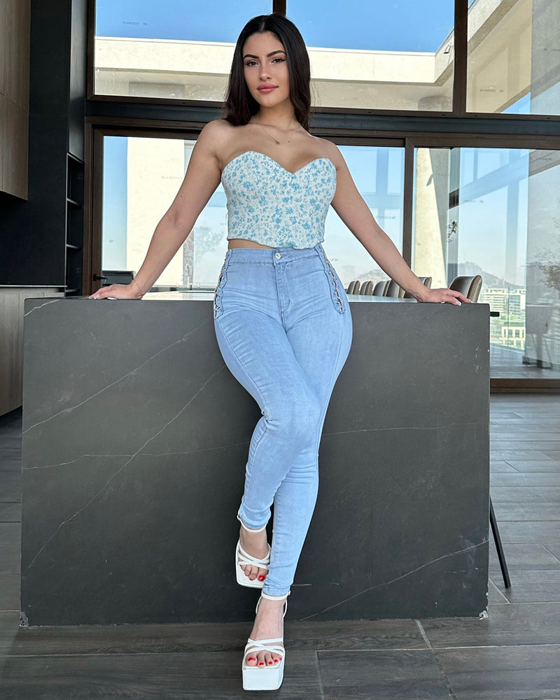 Design Braided Skinny Jeans