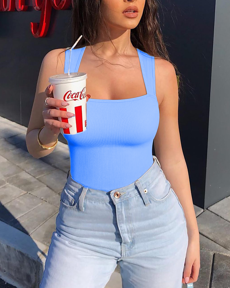 Seamless Ribbed Sleeveless Bodysuit