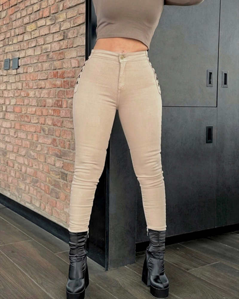 Skinny Braided Comfortable Jeans