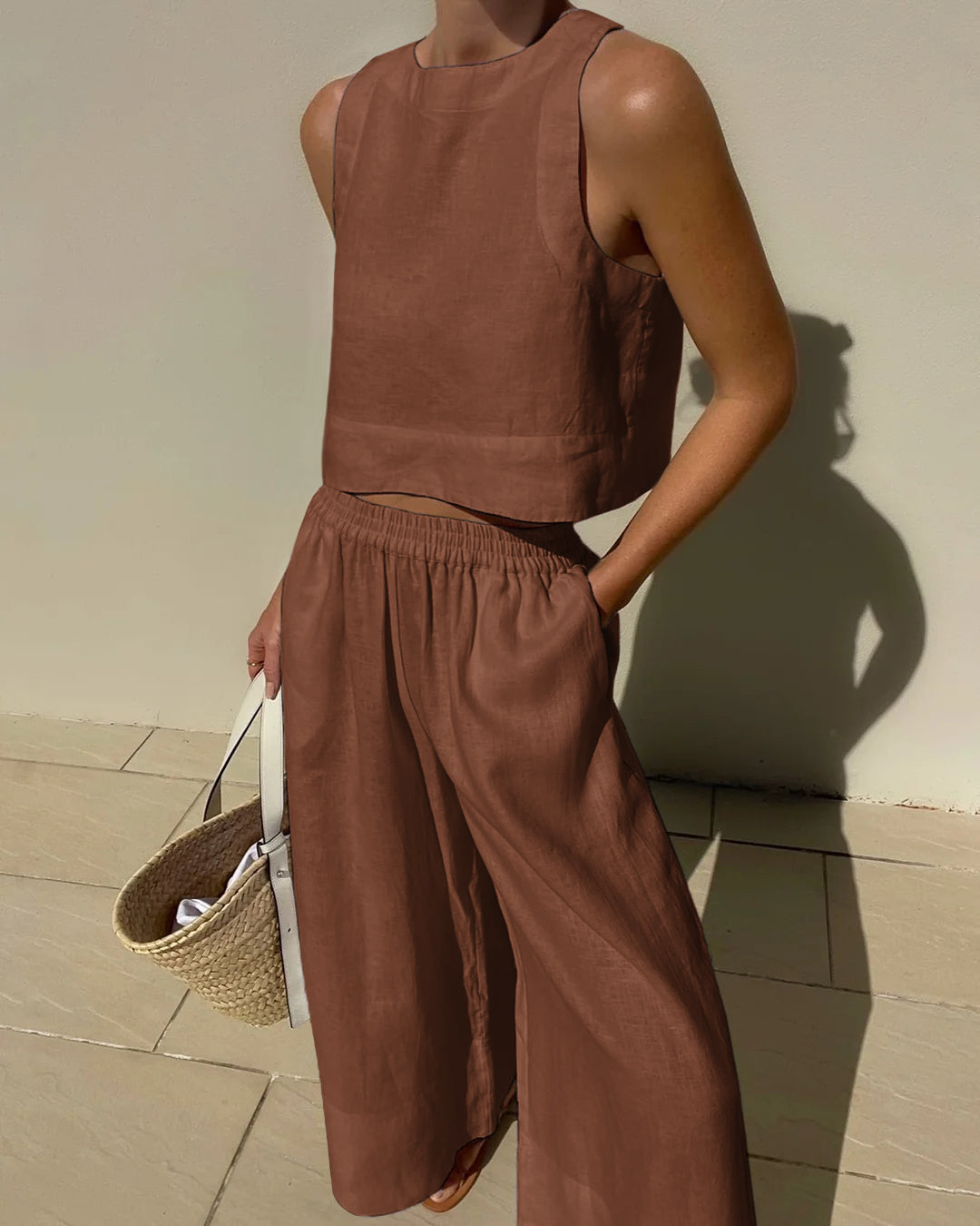 Crop Tops Wide Leg Pants Set