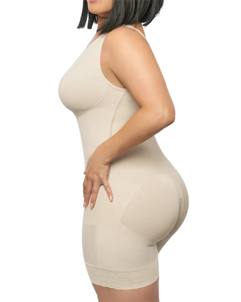 Compression Control Abdomen Buttoned Fitness Bodysuit