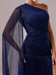 One Shoulder Cloak Prom Dress MCB0931