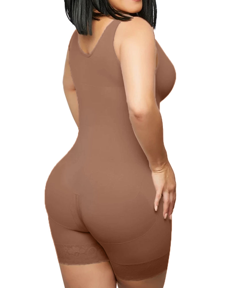 Compression Control Abdomen Buttoned Fitness Bodysuit