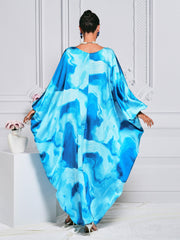 Cocoon Batwing Sleeve Tie-dye Dress