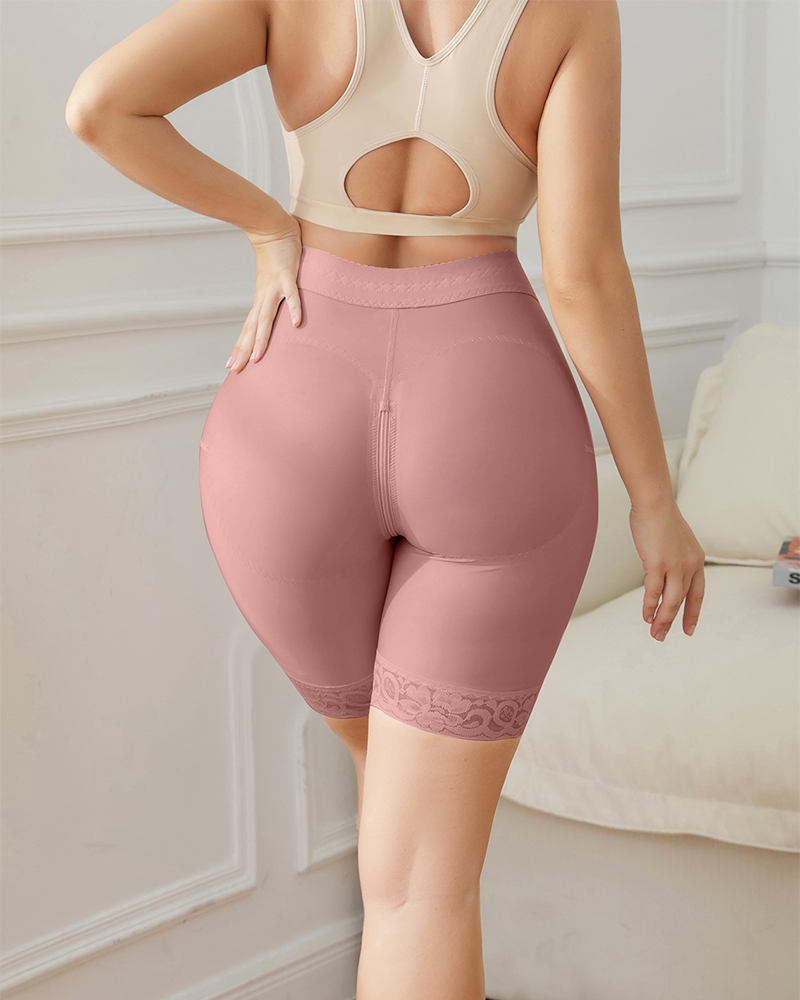 Tummy Control Butt Lifter Zipper Closure Shorts