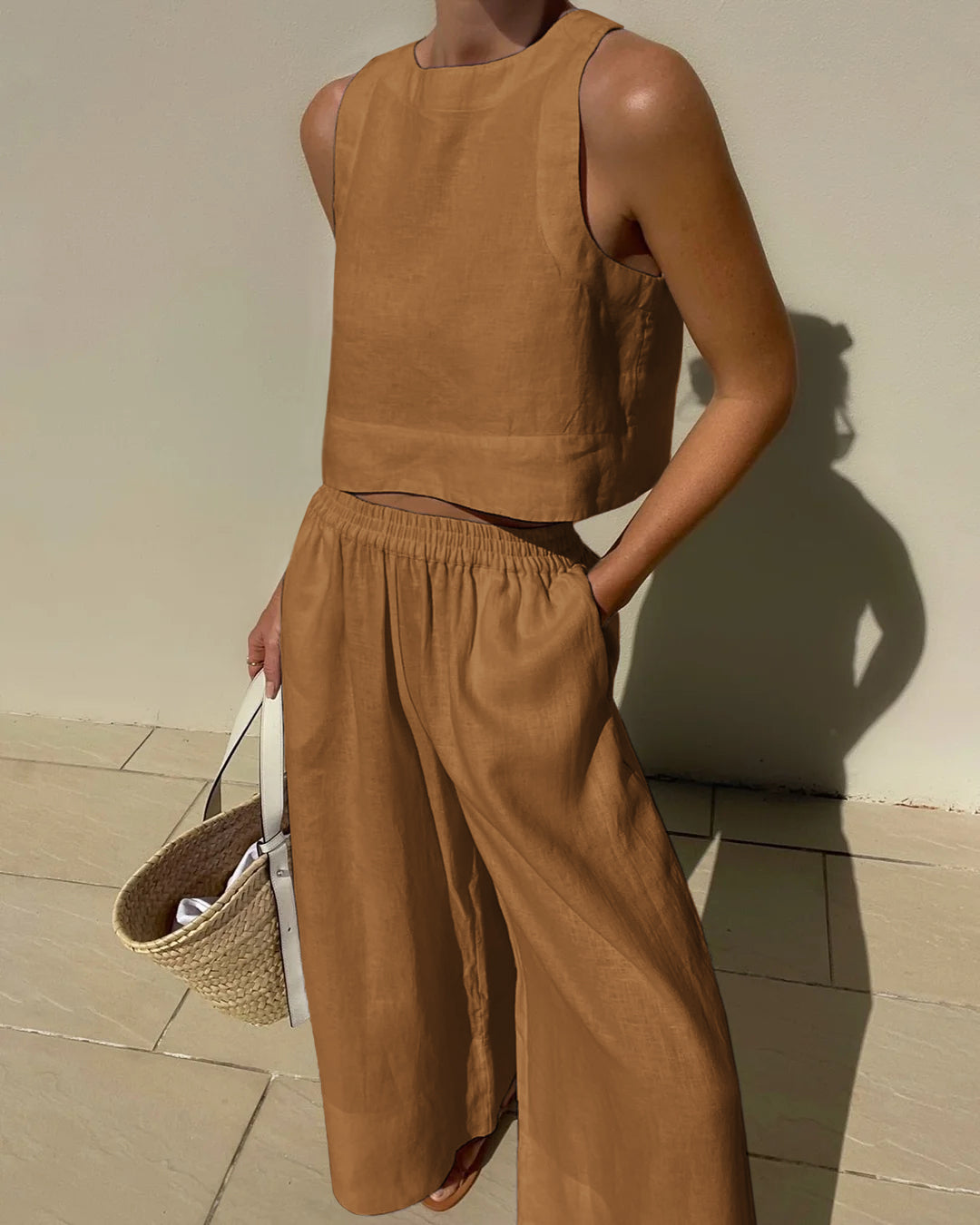 Crop Tops Wide Leg Pants Set