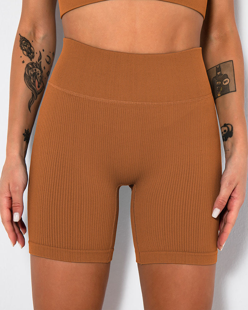 High Waist Fitness Pants Sports Running Yoga Shorts