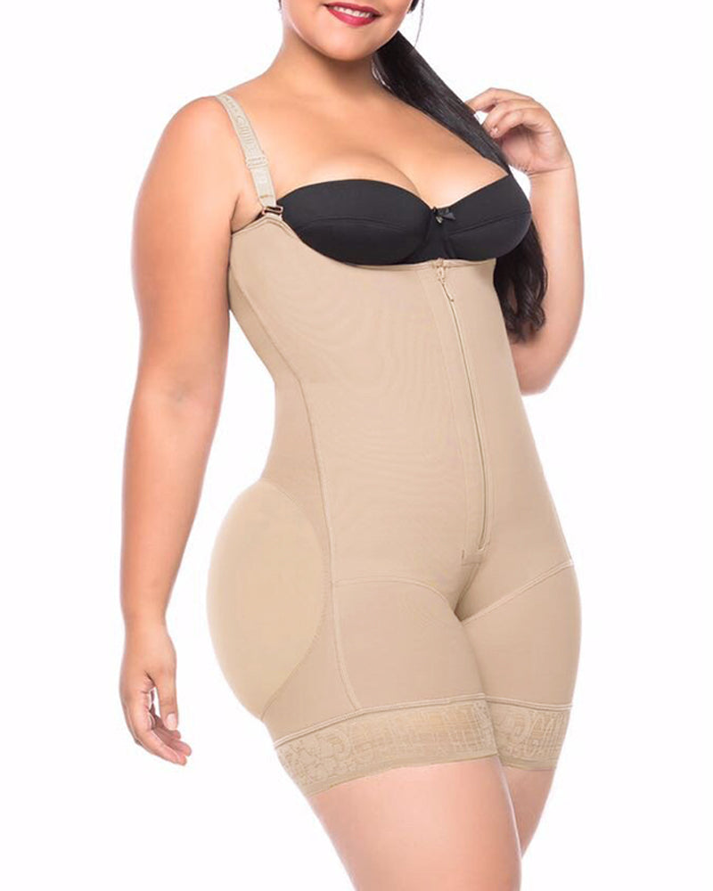 Butt Lifting With Zipper Slimming Compression Faja Body Shaper