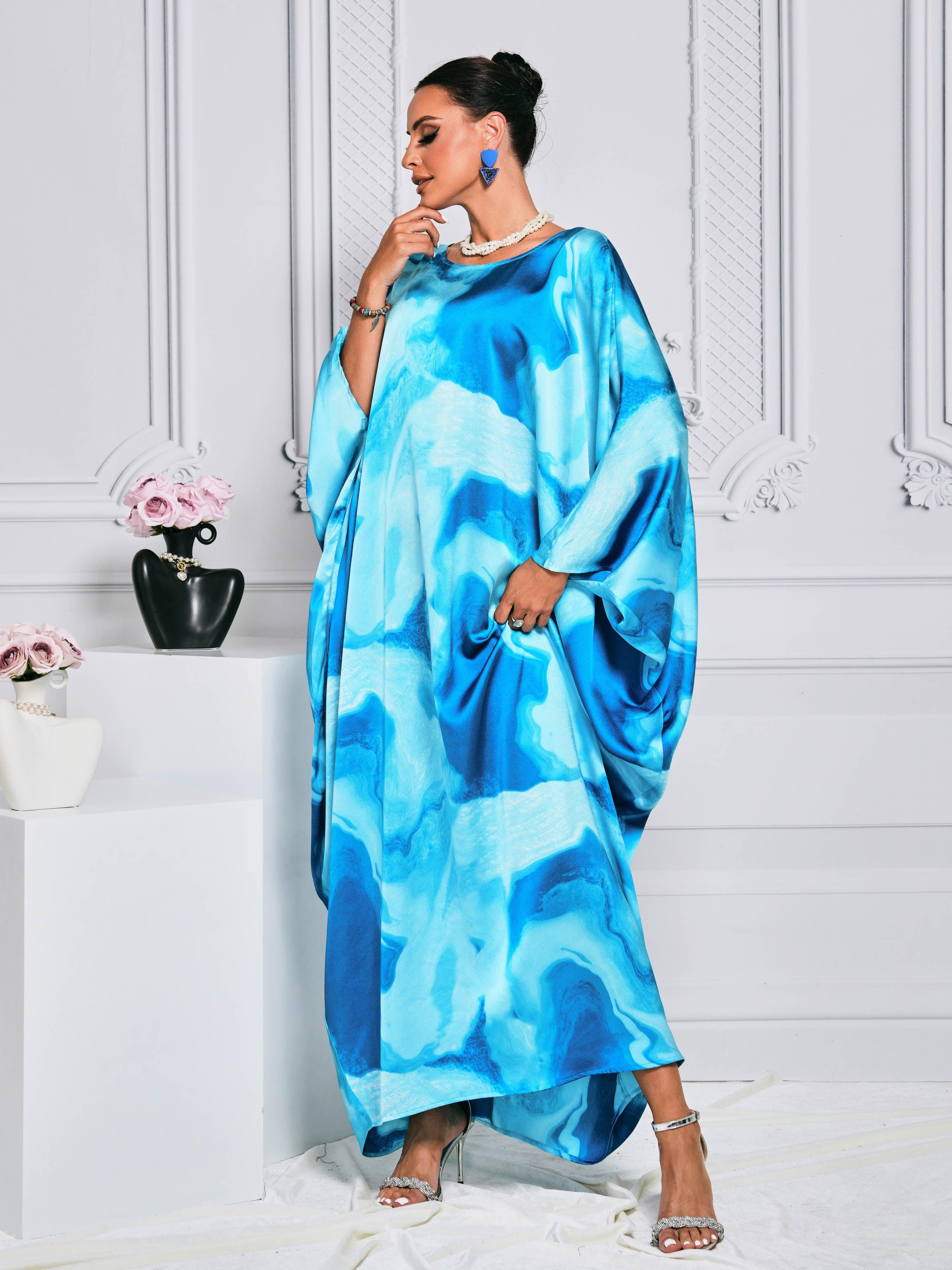 Cocoon Batwing Sleeve Tie-dye Dress