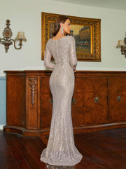 Long Sleeve Sequin Mermaid Dress RA60033