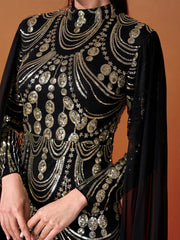 Stand Collar Full Cover Formal Dress