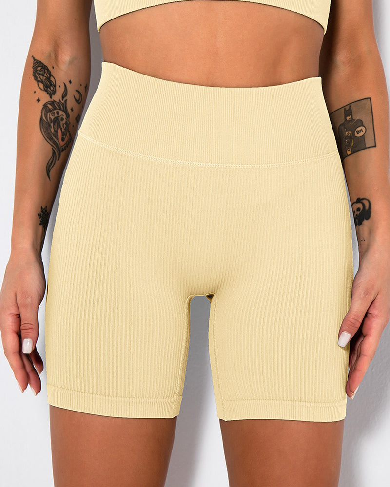 High Waist Fitness Pants Sports Running Yoga Shorts