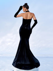 Velvet Sweetheart Neck Mermaid Evening Dress