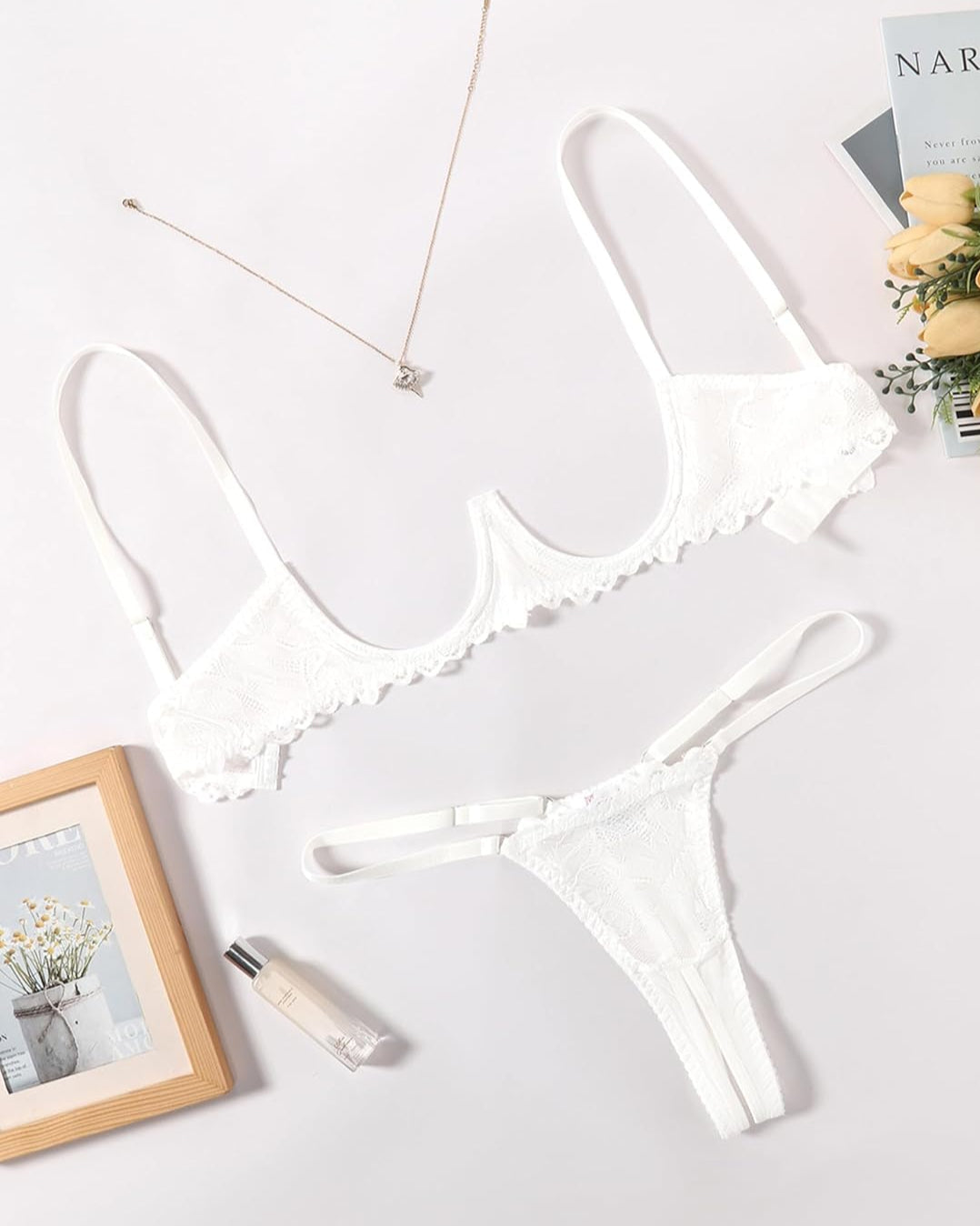 Lace Bra and Panty Underwire Lingerie Set