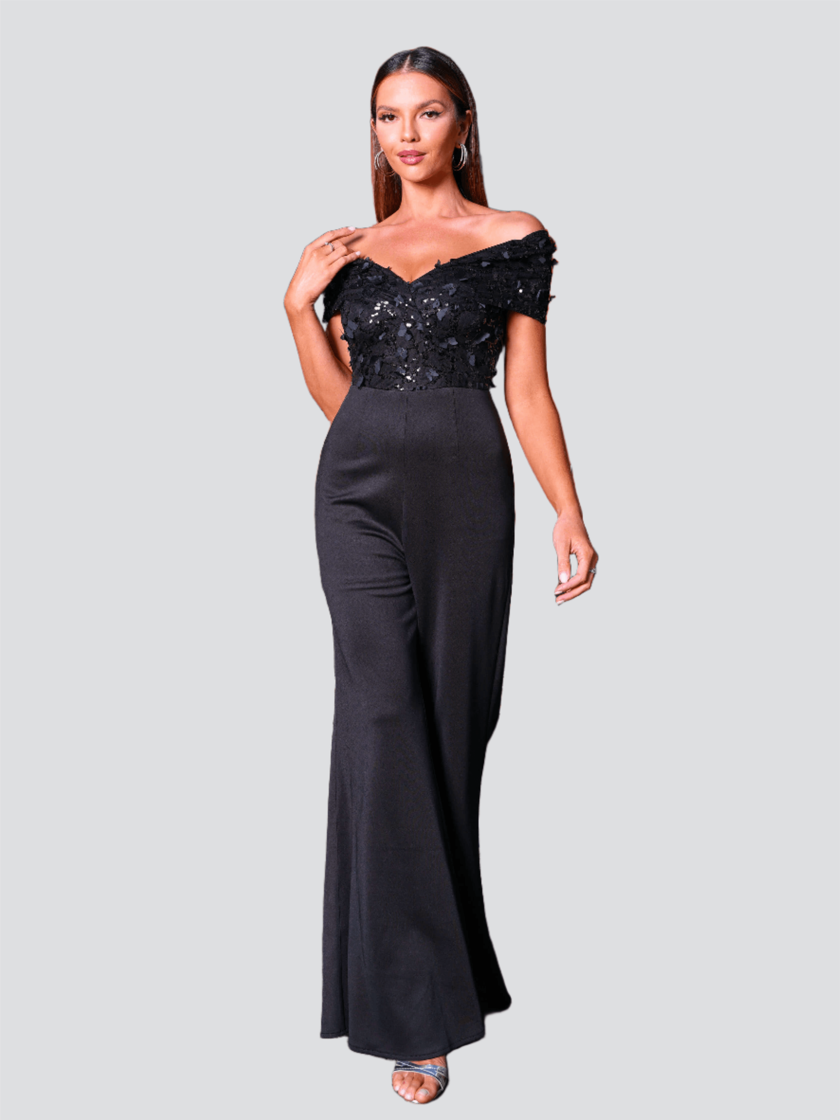 V-neck Panel Stylish Jumpsuits