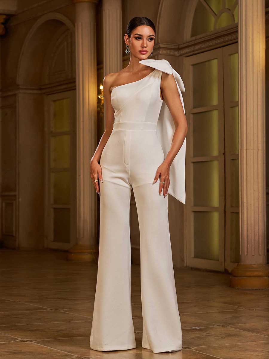 One Shoulder Knot Jumpsuits RY40048