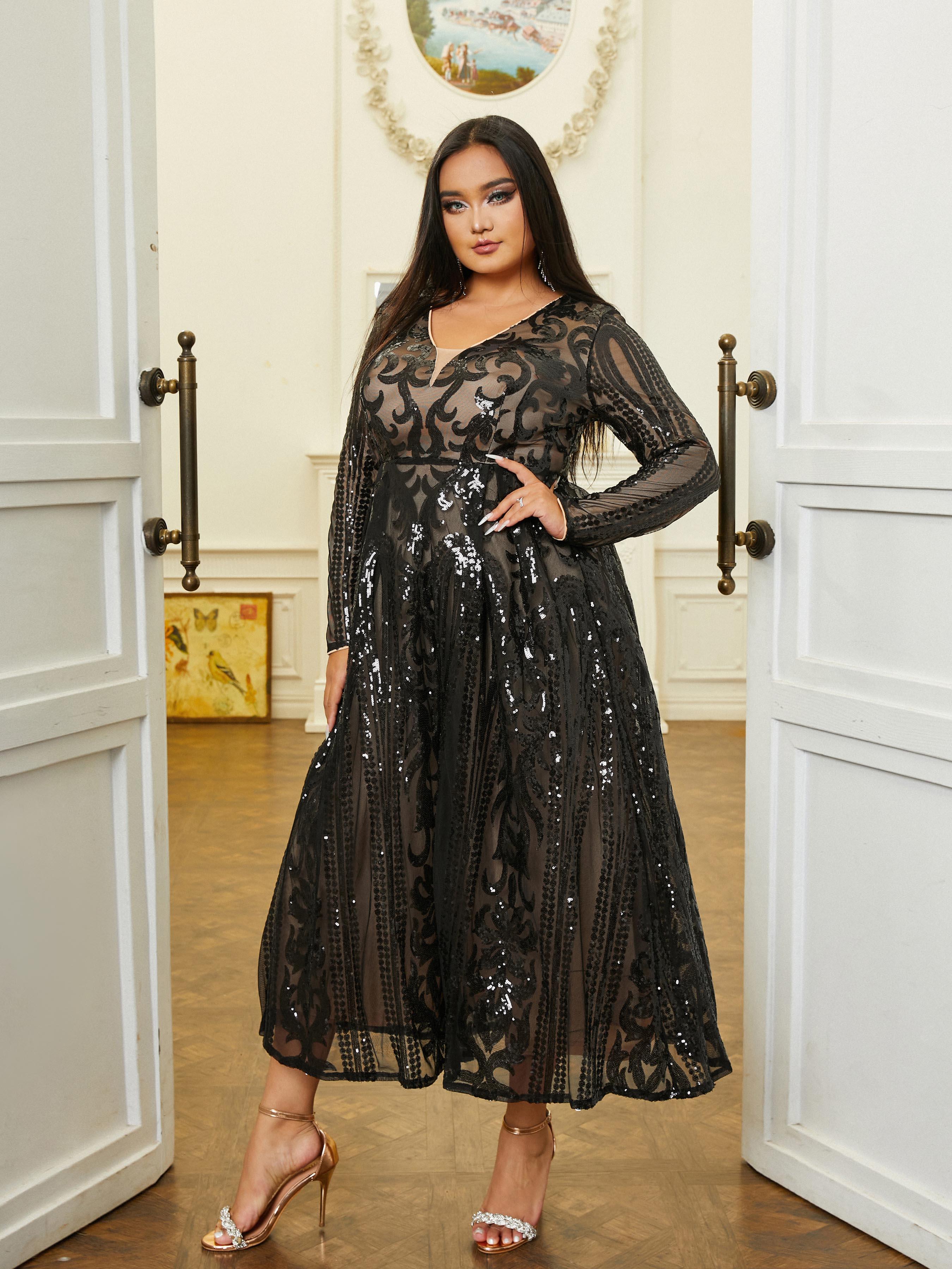 A-Line Tulle Black Midi Dress