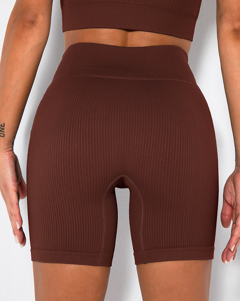 High Waist Fitness Pants Sports Running Yoga Shorts