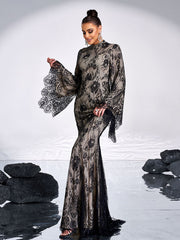 Long Sleeve Lace Evening Dress