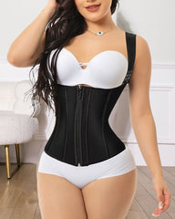 Breasted Zipper Tummy Control Top