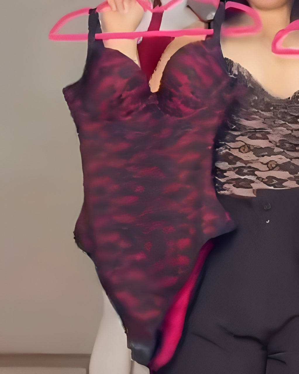 V Neck Lace Tie Up Tummy Control Bodysuit