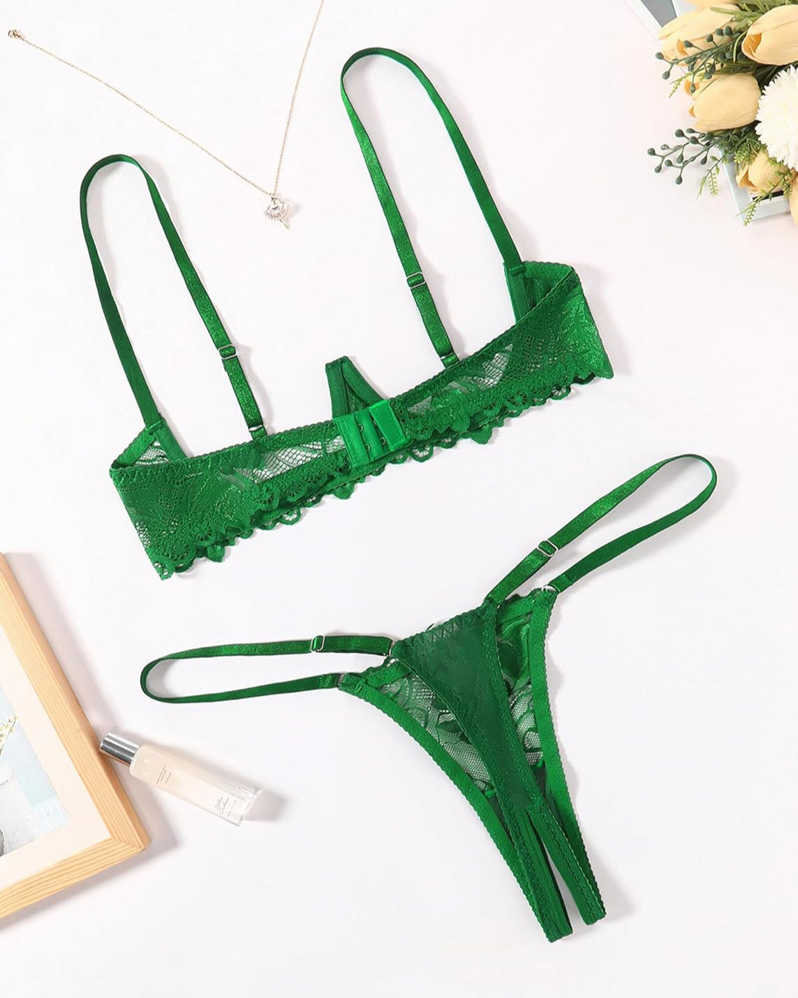 Lace Bra and Panty Underwire Lingerie Set