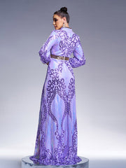 Cutout Sequin Maxi Dress