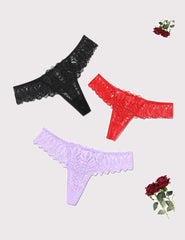 Lace Thongs Cross Back Underwear