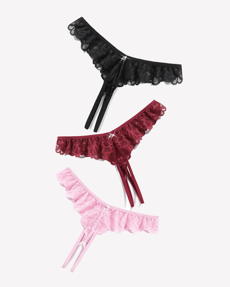 Lace Panties Criss Corss Thong