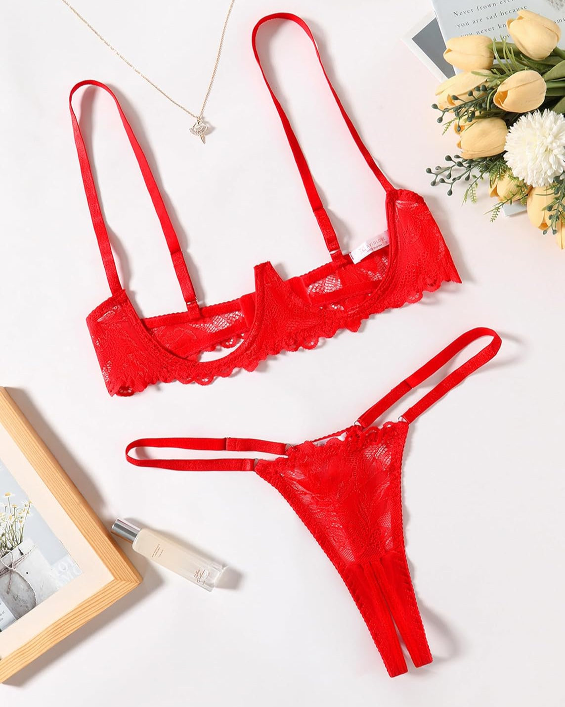 Lace Bra and Panty Underwire Lingerie Set