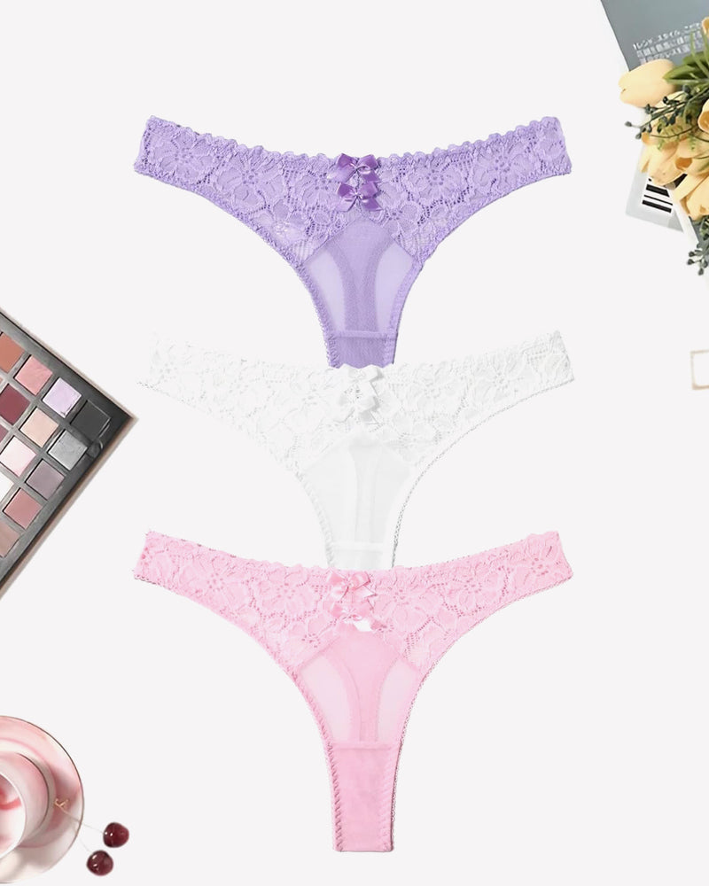 Mesh Lace Thongs Low Waist Panties
