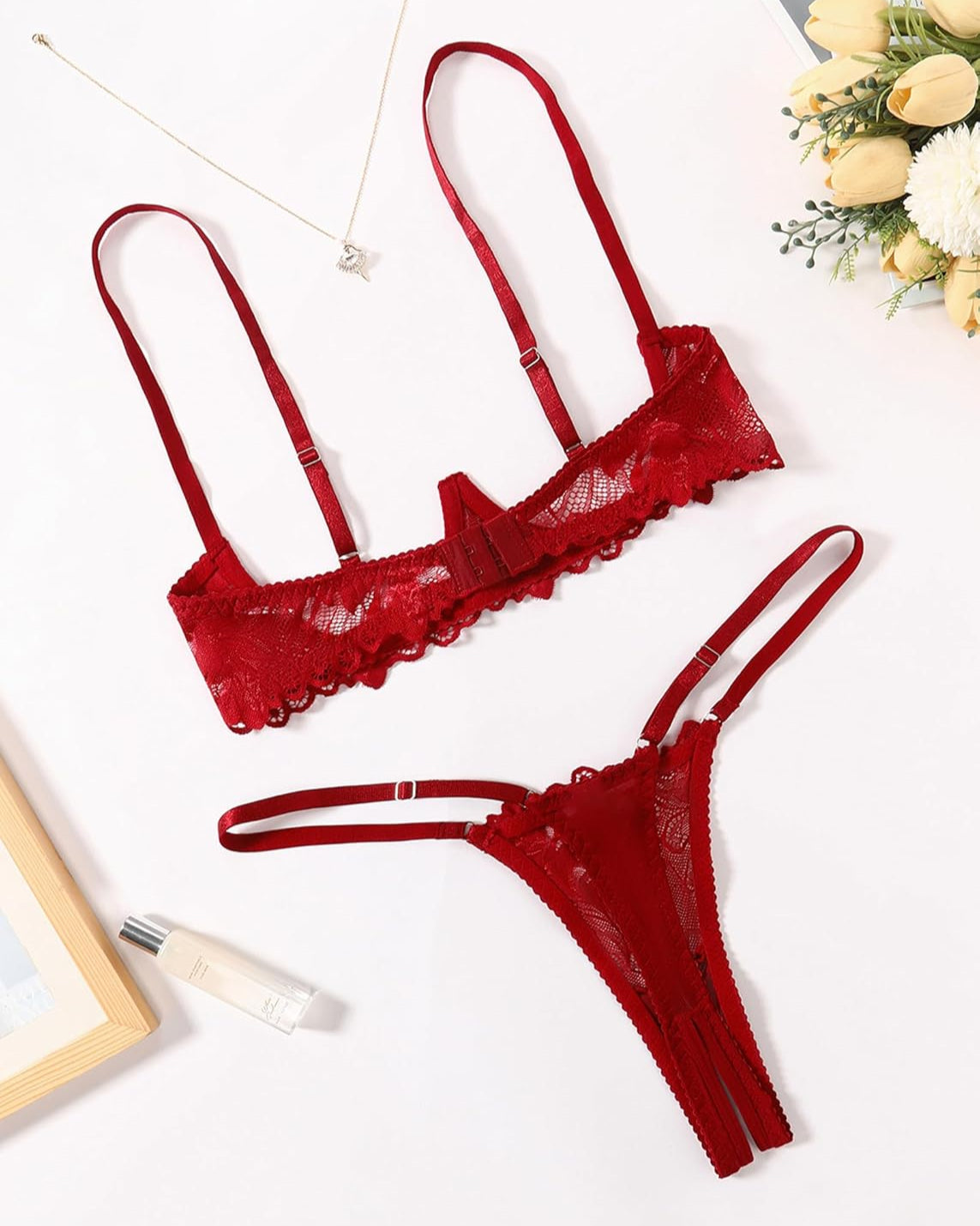 Lace Bra and Panty Underwire Lingerie Set