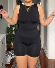 Seamless Rompers Stretchy Low Back Yoga Onesie
