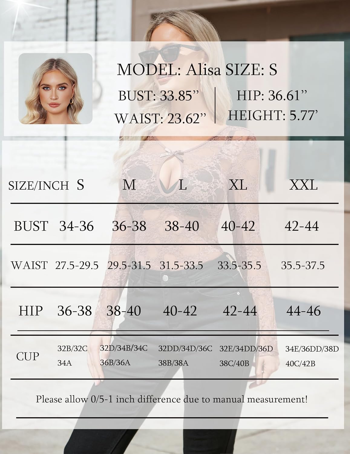 Long Sleeve See Through Lace Bodysuit