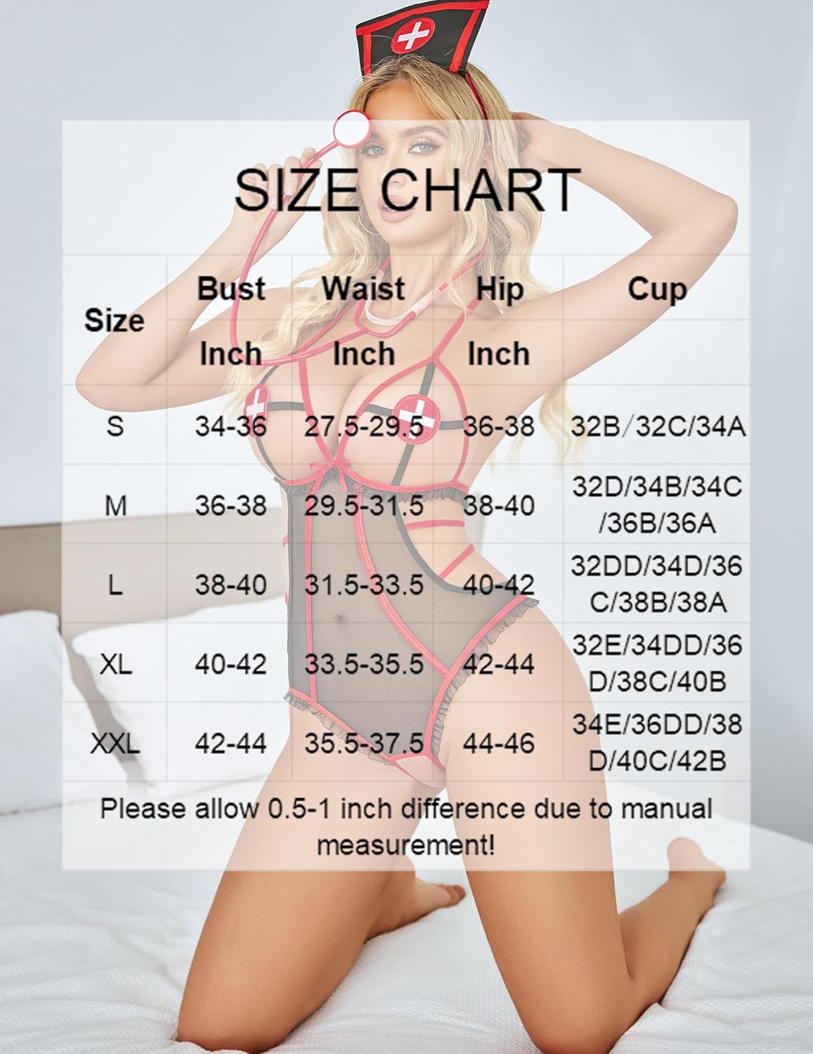 Naughty Roleplay Bodysuit Nurse Costume