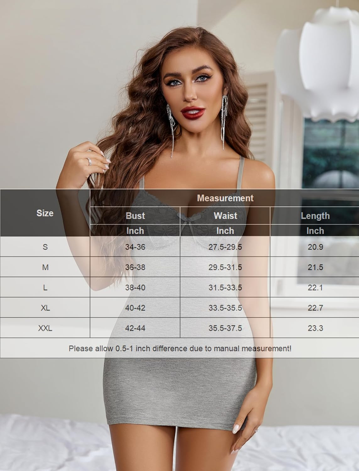 Modal Dress V Neck Full Slip Chemise