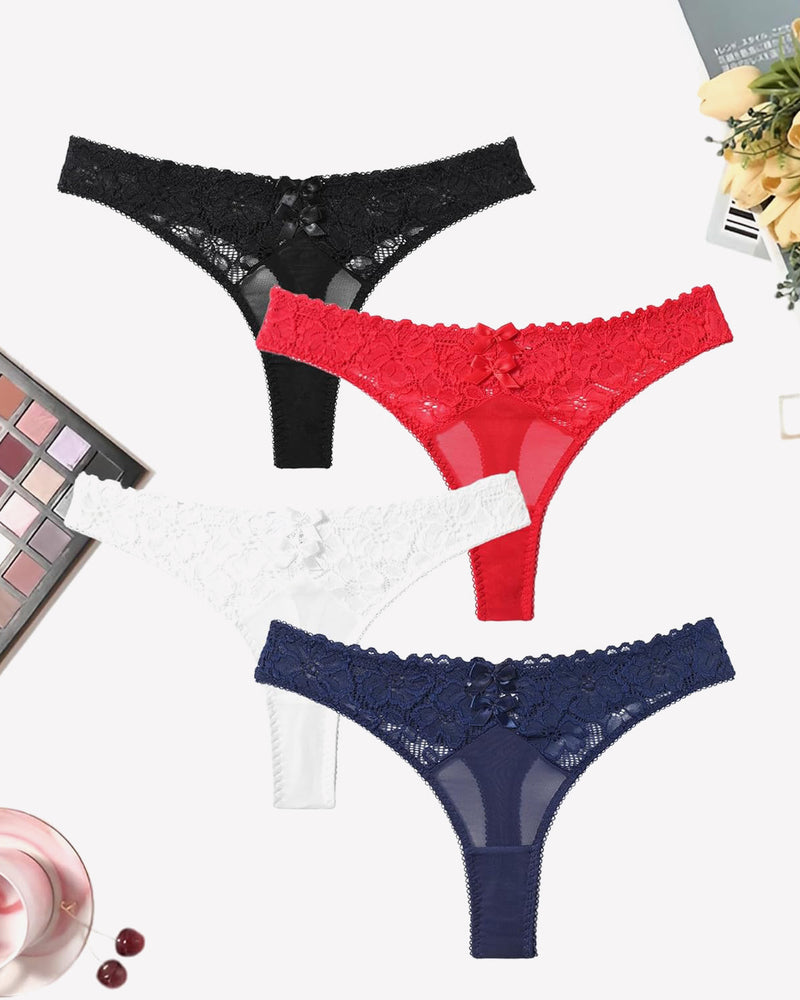 Mesh Lace Thongs Low Waist Panties