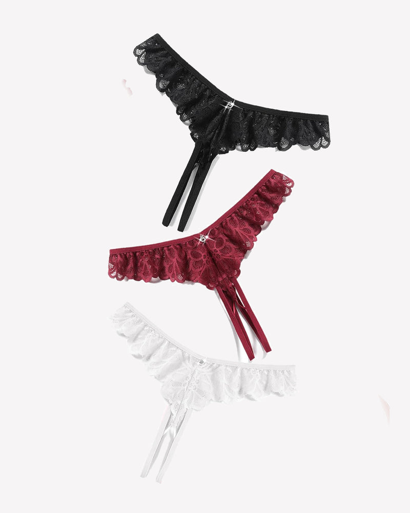 Lace Panties Criss Corss Thong Briefs