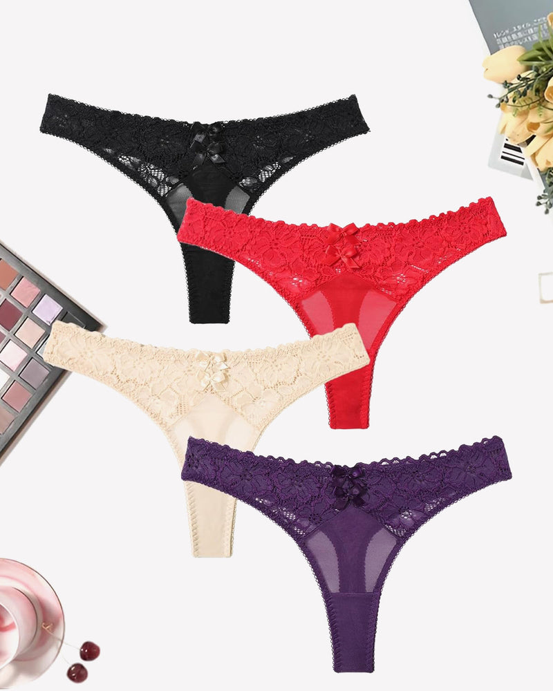 Mesh Lace Thongs Low Waist Panties