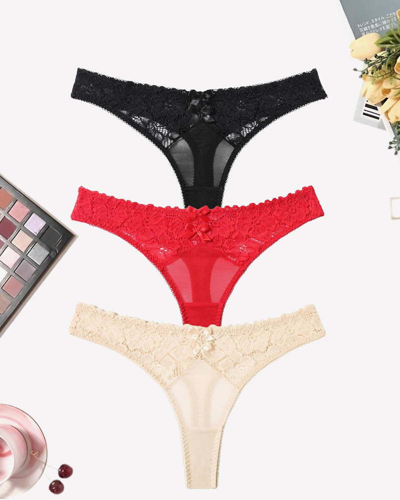 Mesh Lace Thongs Low Waist Panties